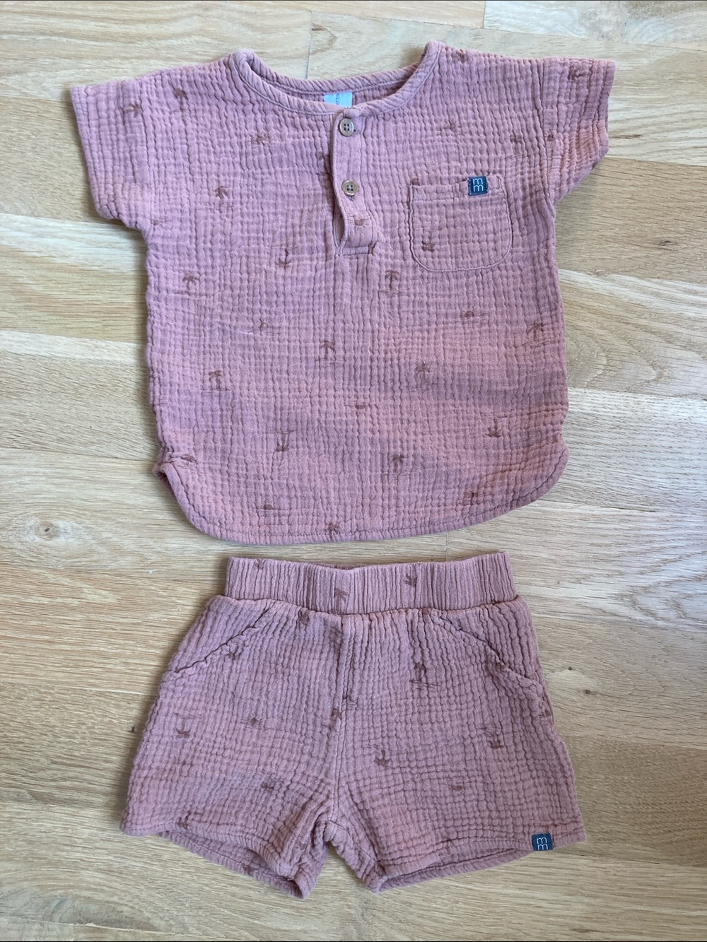 Kids Two-Piece Cotton Muslin Matching Set 18mo